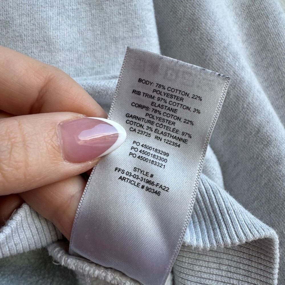 Aritzia TNA Cozy Fleece Cropped Crewneck Gray Sweatshirt Size Small - Picture 6 of 6